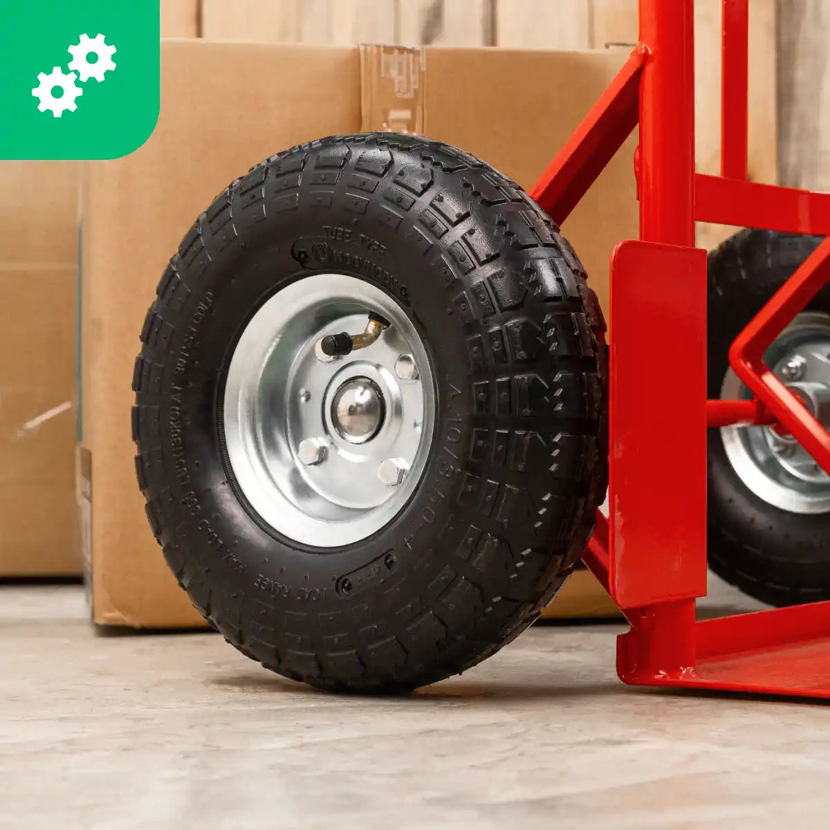 Neumático diablo 4.10/3.50-4 con cámara de aire válvula acodada