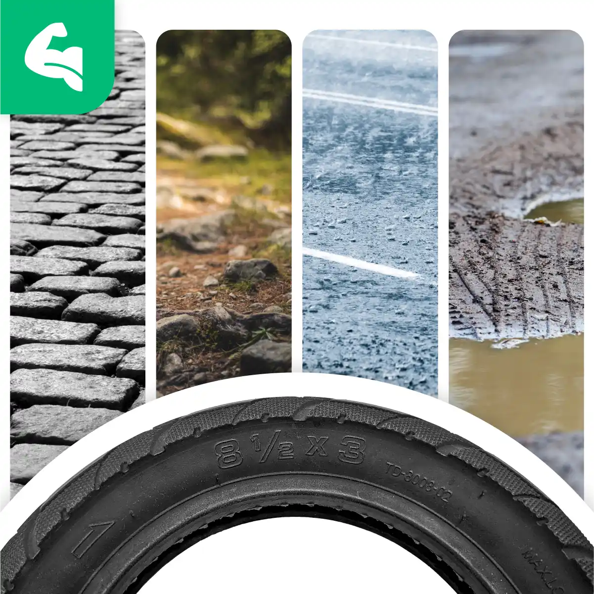 Neumático inflable 8 1/2x3 patinete eléctrico