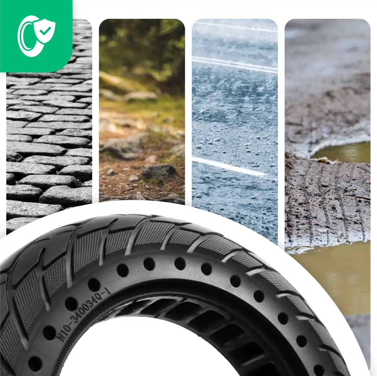 Neumático antipinchazos 10x2.125 patinete eléctrico