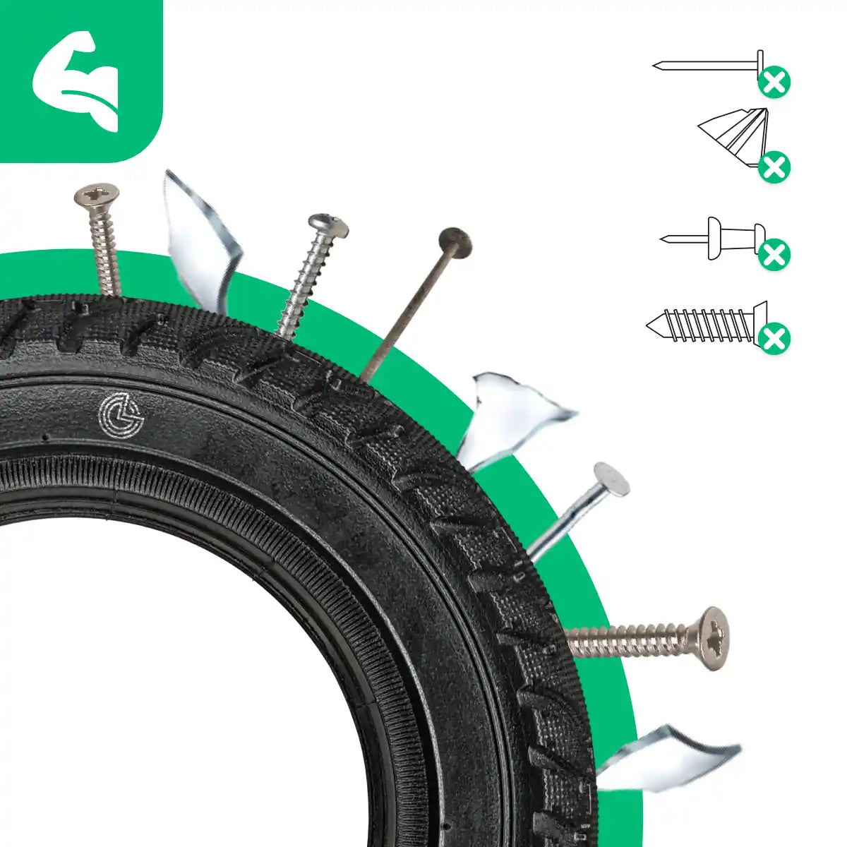 Neumático macizo patinete 200 x 50