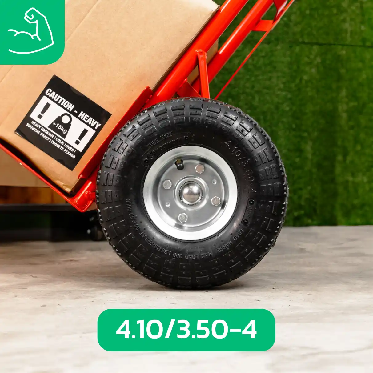 Rueda 4.10/3.50-4 carretilla agujero 16mm