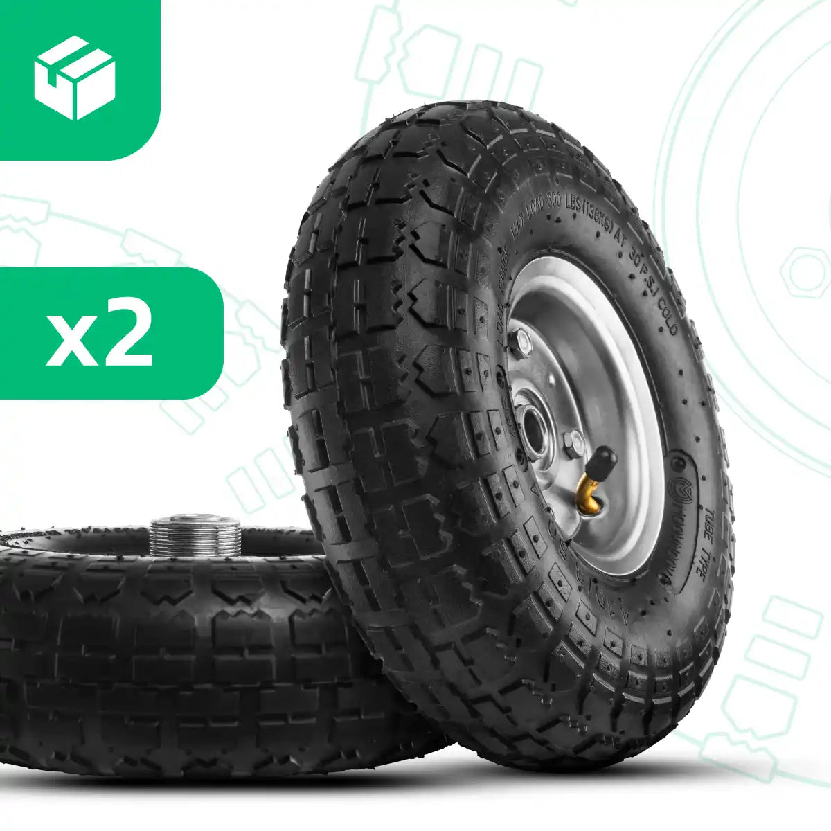 Rueda 4.10/3.50-4 llanta de acero agujero 20mm cubo desplazado