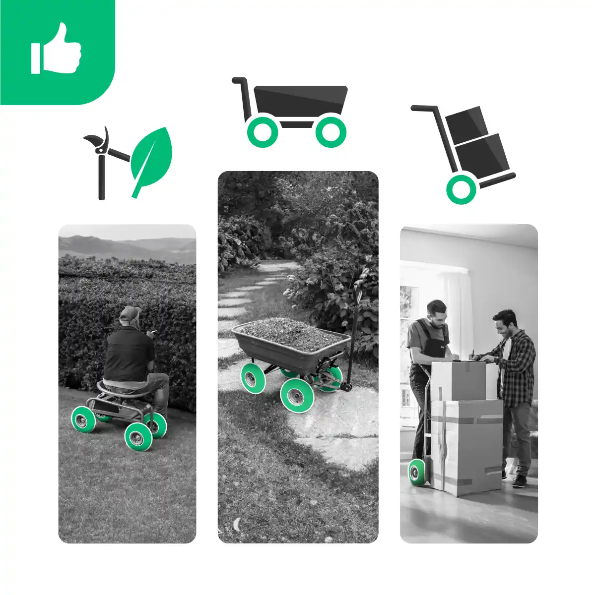 Rueda antipinchazos 4.10/3.50-4 carretilla agujero 16mm