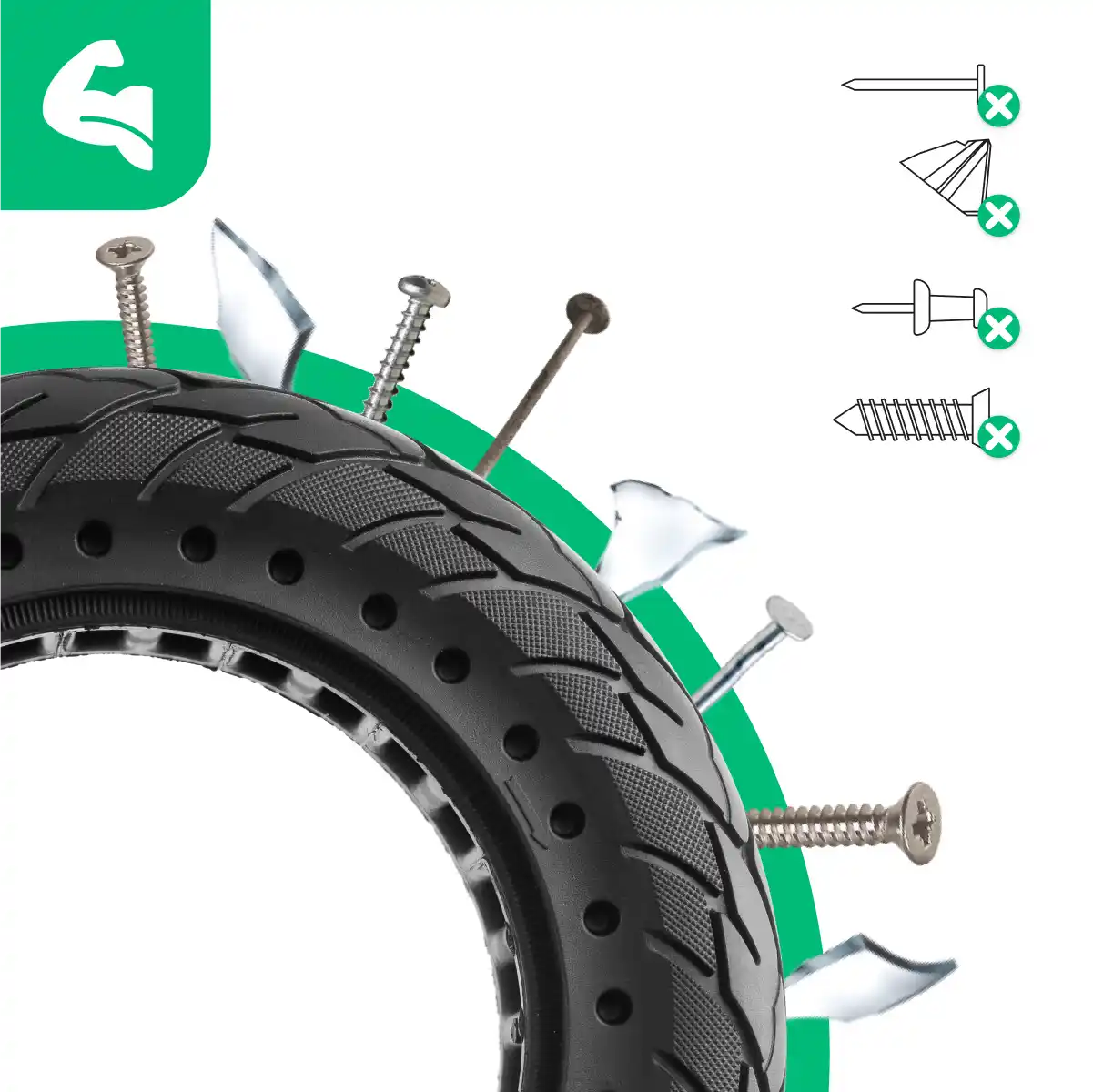 Rueda maciza de 10 pulgadas para patinete eléctrico