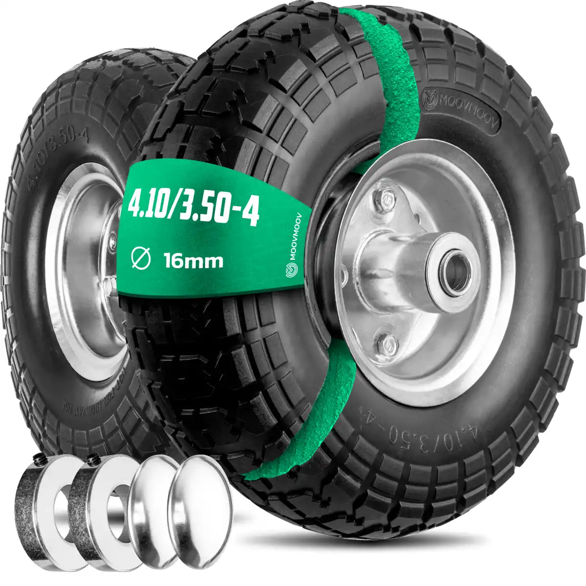 Rueda a prueba de pinchazos 4.10/3.50-4 llanta de acero aleación 16mm