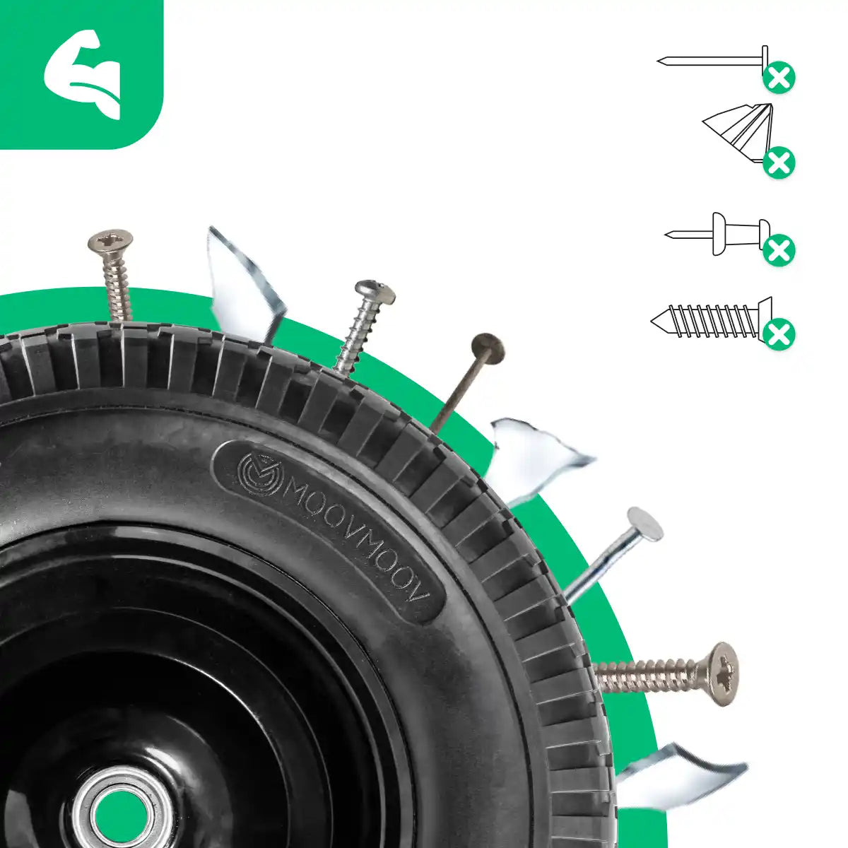 Rueda maciza 4.80/4.00-8 carretilla llanta de acero agujero 20mm