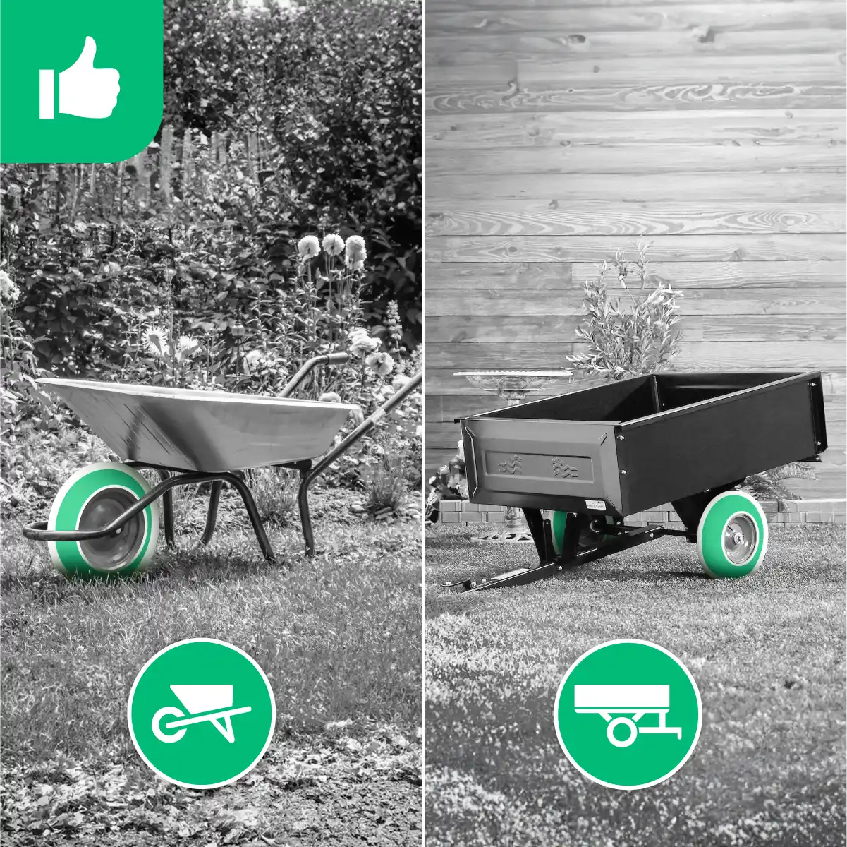 Rueda de remolque de jardín 4.80/4.00-8 válvula recta