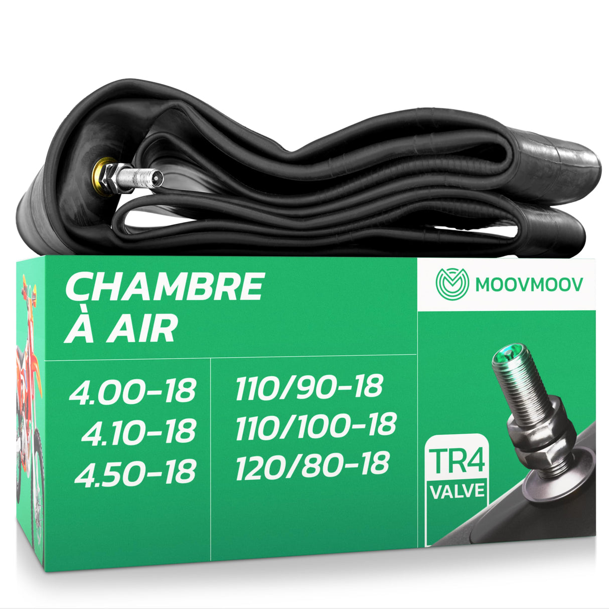 Chambre à air 4.00/4.50-18 valve droite (TR4)