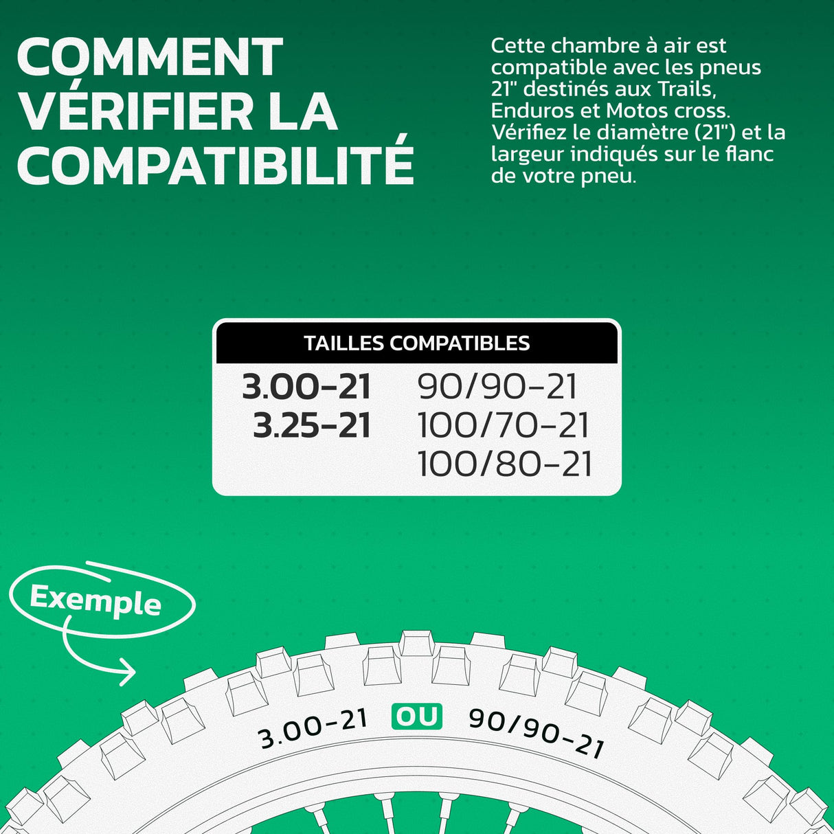 Chambre à air 3.00/3.25-21 valve droite (TR4)