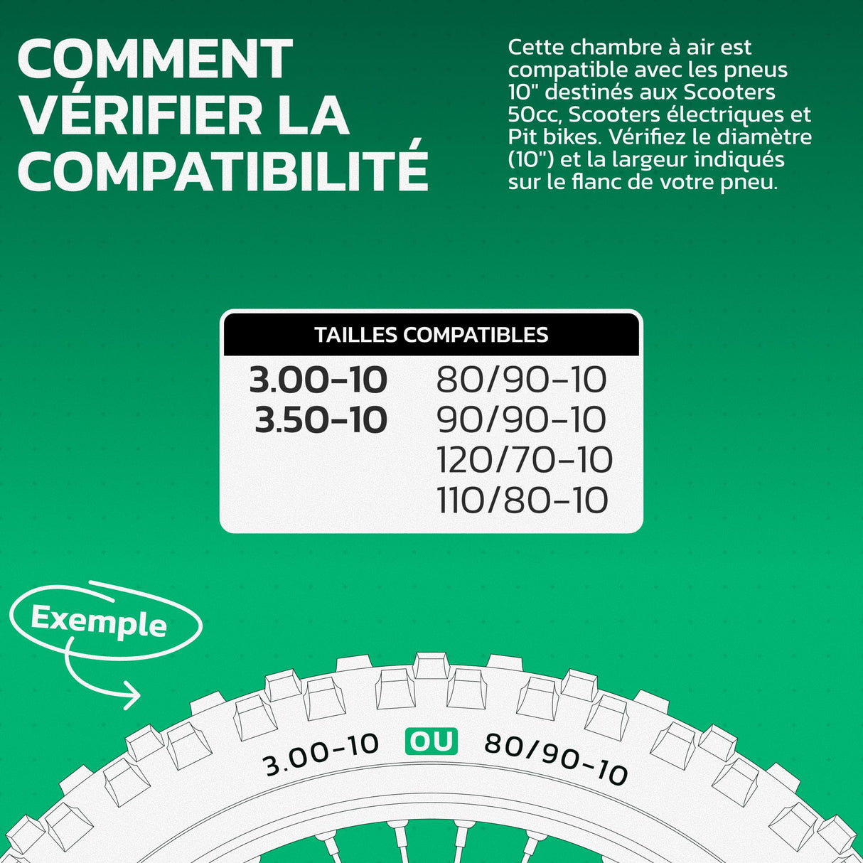 Chambre à air 3.00/3.50-10 valve coudée (JS87C)