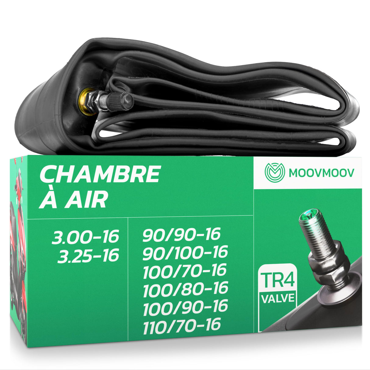 Chambre à air 3.00/3.25-16 valve droite (TR4)
