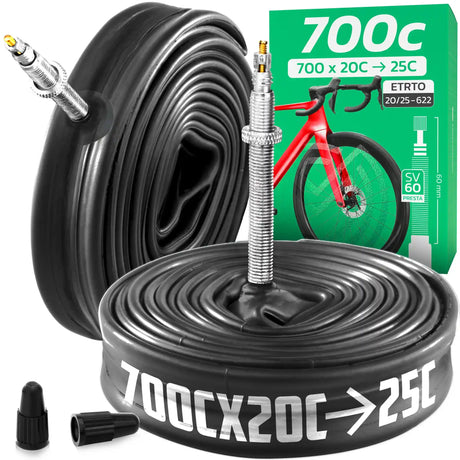 Chambre à air 700C MoovMoov pour pneus de 700x18C à 700x25C, valve Presta 60 mm