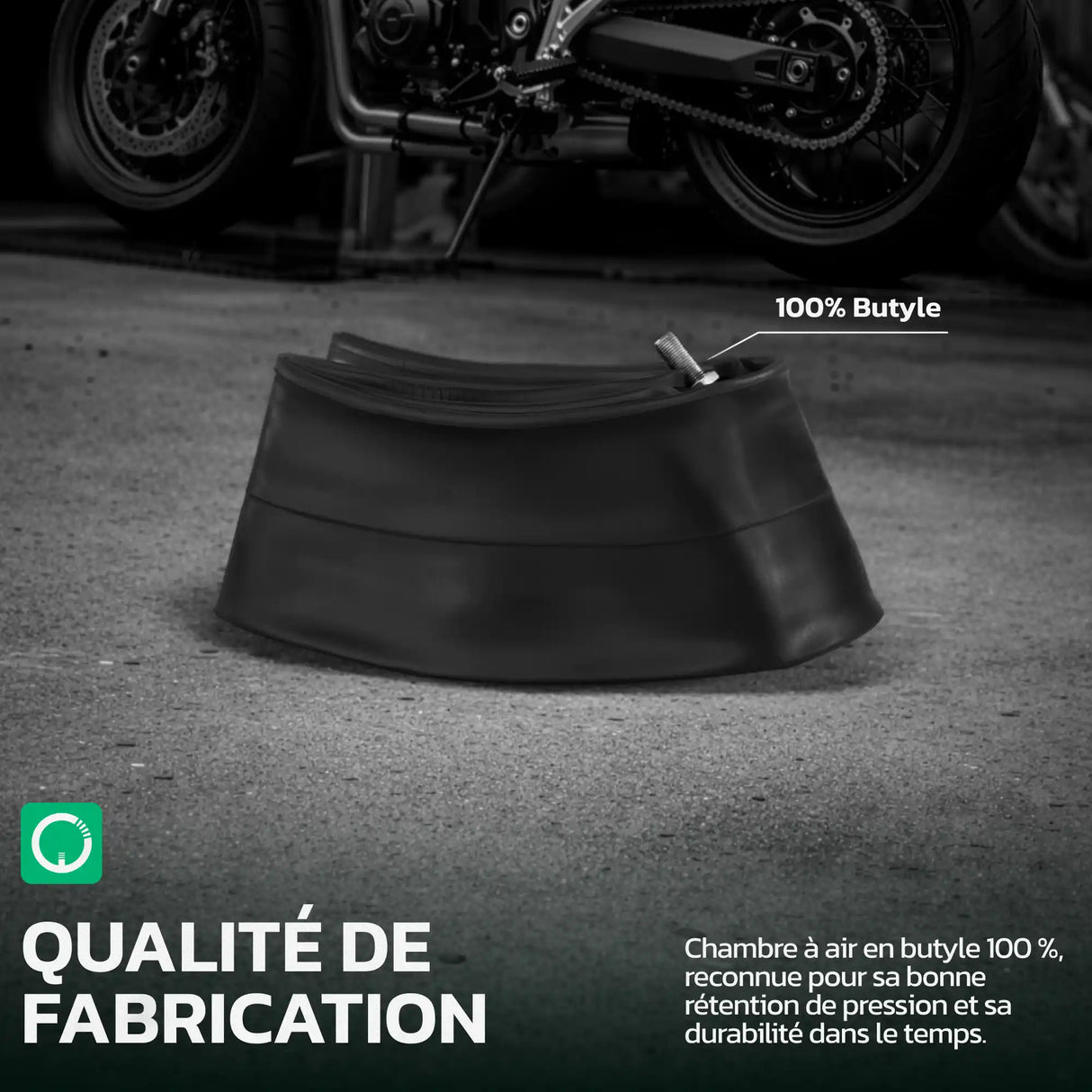 Chambre à air moto 17 pouces en caoutchouc butyle MoovMoov