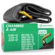Chambre à air moto 12 pouces MoovMoov pour pneus de 90/90-12, 100/70-12, 100/80-12, 100/90-12, 100/100-12, 110/70-12, 110/80-12, 3.00-12, 3.25-12 et 3.50-12, valve JS87C