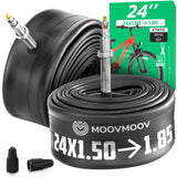Chambre à air 24 pouces MoovMoov pour pneus de 24x1.50 à 24x1.85, valve Presta 40 mm