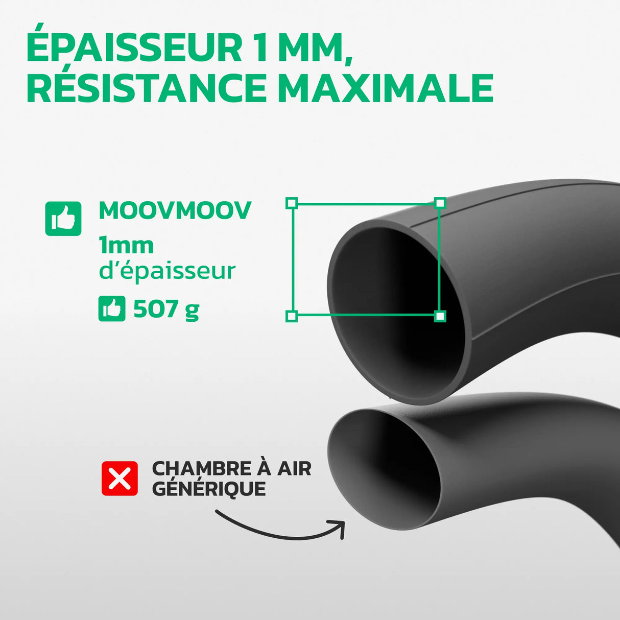 Chambre à air 26x4.0 Fatbike en caoutchouc butyle renforcé MoovMoov