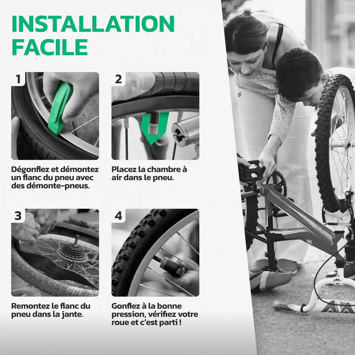 Guide d'installation – Chambre à air 16x1.75/1.95 MoovMoov