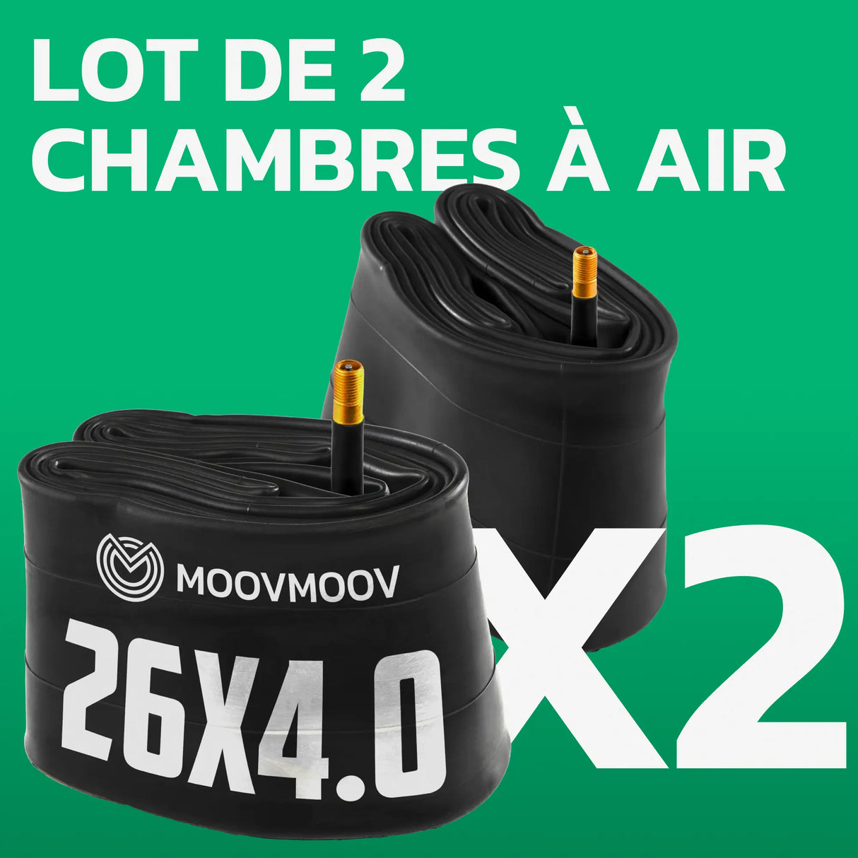 Lot de 2 chambres à air 26x4.0 Fatbike MoovMoov