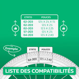 Tableau de compatibilité des tailles – Chambre à air 12,5 pouces MoovMoov