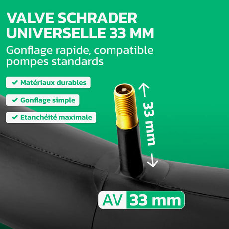 Valve Schrader de Chambre à air Fatbike 20x4.0 MoovMoov
